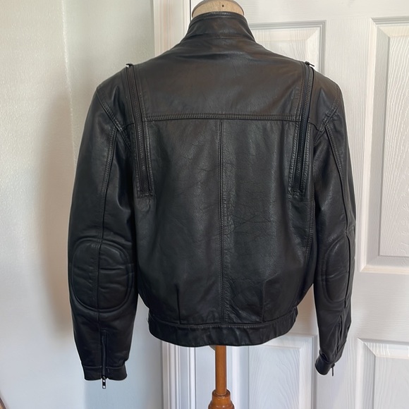 Vintage aviator leather jacket bomber motorcycle brown women’s size 36 - Picture 3 of 16